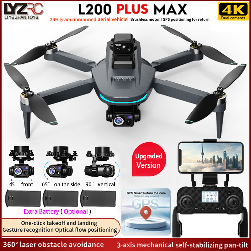 Fpv Brushless Rc Drone 4K - جديد L200 PLUS MAX نظام تحديد